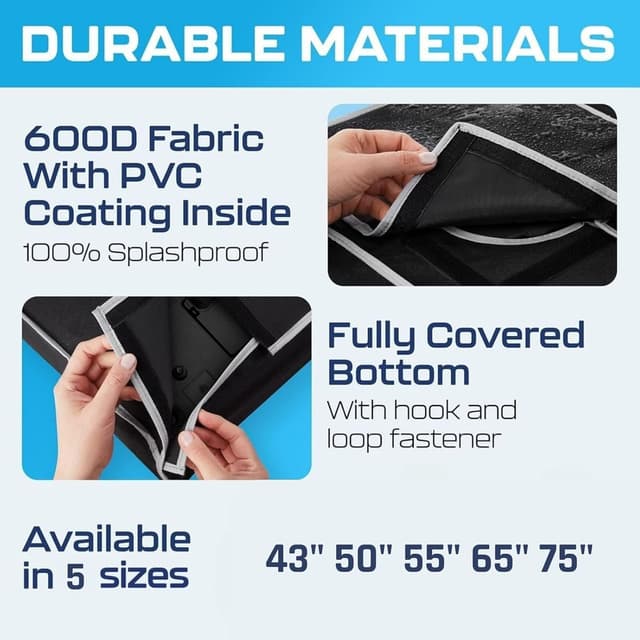 Detalle de Outdoor TV Cover for 55 Inch Weatherproof & Waterproof TVs — Smart Shield Outdoor TV Screen Protector