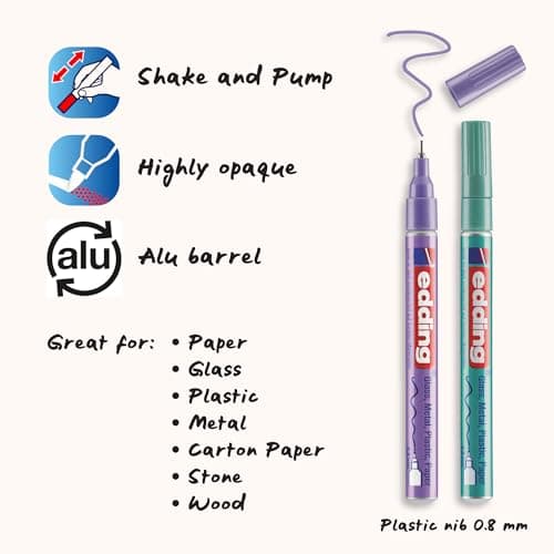 Detalle de edding 780 marcador metálico 5 unidades, punta 0,8 mm ✏