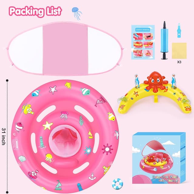 Thumbnail 6 de Joyful Baby Pool Float with Canopy