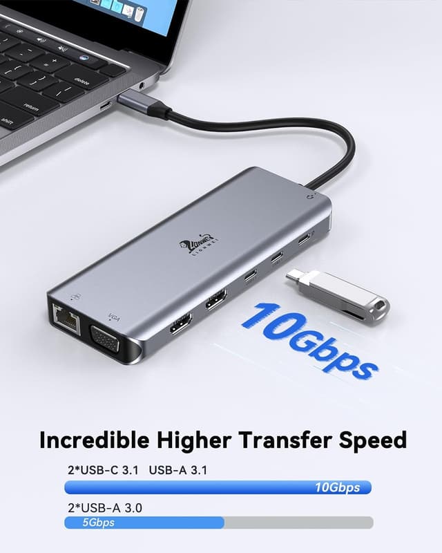 Detalle 2 de USB-C Dockingstation Dual HDMI 4K mit PD 100 W