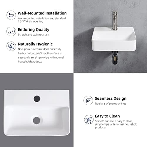 Detalle 2 de Ibergrif M41101 Lavabo cerámico rectangular 375×262×105 mm