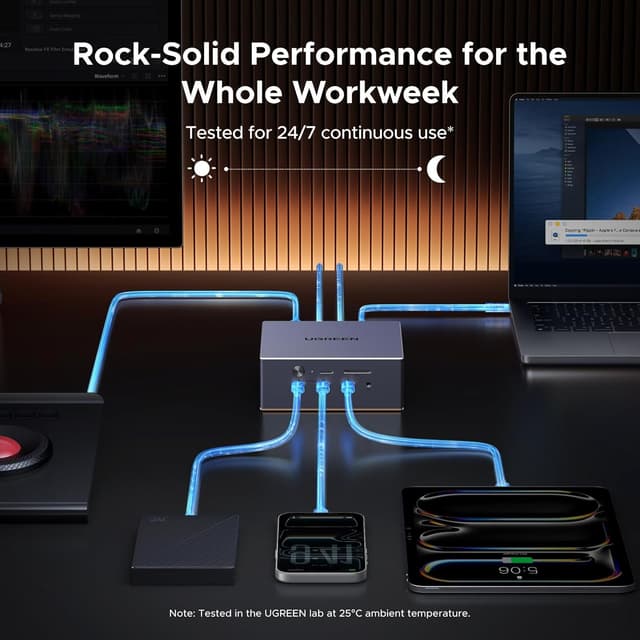 Thumbnail 6 de UGREEN Maxidok Thunderbolt 5 Docking Station (Revodok 17-in-1) – 17 Anschlüsse, bis 120 Gbps, Dual 6K/8K Video und 2,5GbE