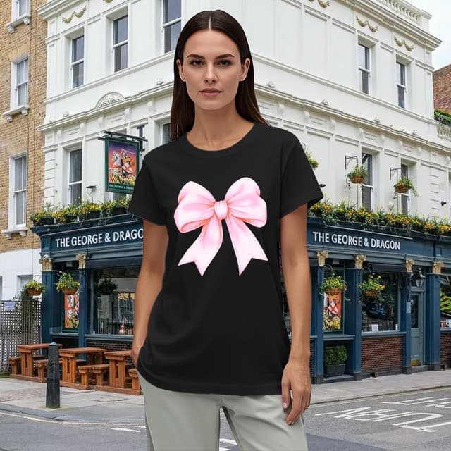 Detalle 2 de Qskall women’s leopard bow T-shirt with bowknot detail