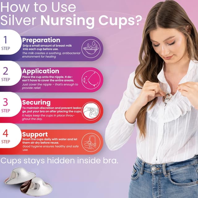 Thumbnail 2 de MOMFY Silver Nursing Cups 1 pair — nipple shields 🩺