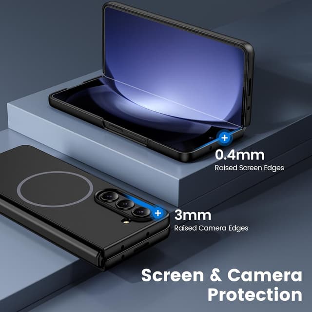 Thumbnail 6 de HWeggo slim case for Samsung Galaxy Z Fold 5 (2023) with built-in 9H screen protector & magnetic charging, Black