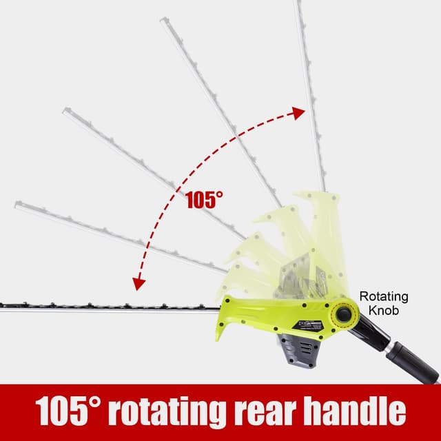 Detalle de DEWINNER Elettrico Pole 20 V 2,0 Ah – Tagliasiepi su palo telescopico senza fili, fino a 2,40 m