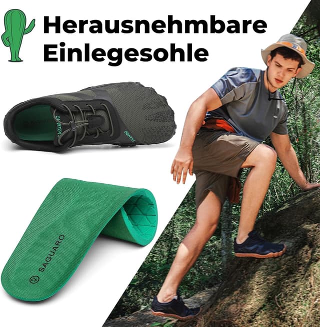 Detalle 2 de SAGUARO Unisex Barfußschuhe Outdoor mit Zehenbereich (Zero-Drop, faltbar) – Gr. 36–48