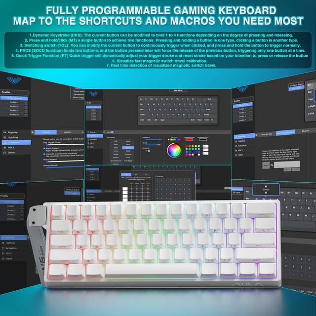 Detalle 2 de AULA WIN60 HE Gaming Tastatur 60% mit Kabel