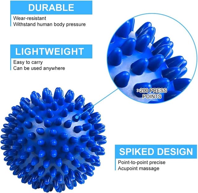 Detalle de URAQT set di 2 palline per massaggio a punte: lacrosse e palla da massaggio per rilassamento miofasciale e trigger point