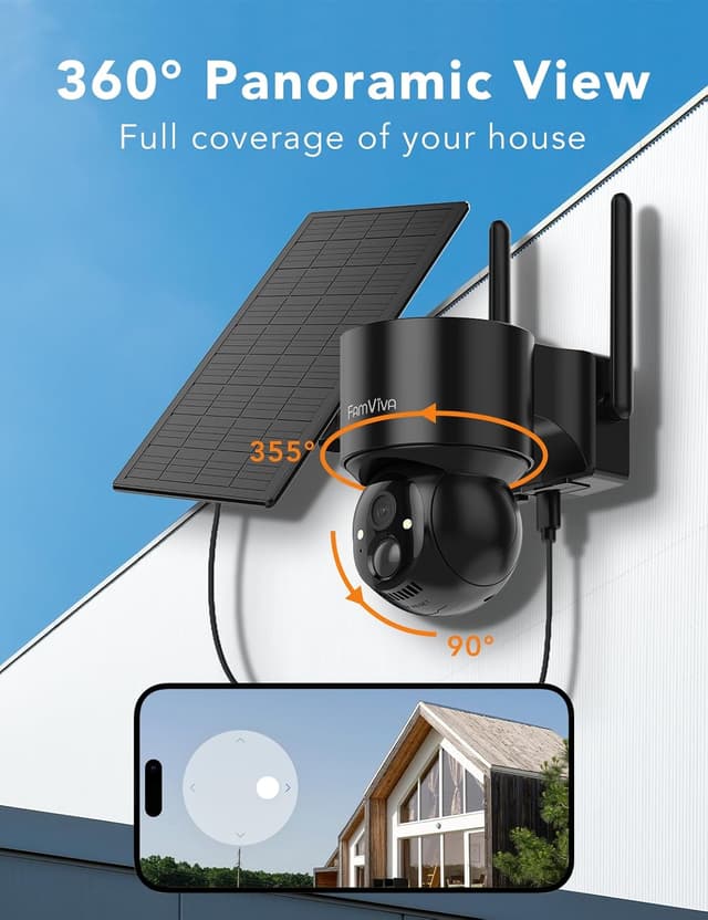 Detalle 2 de FAMVIVA 2K Solar PTZ Camera