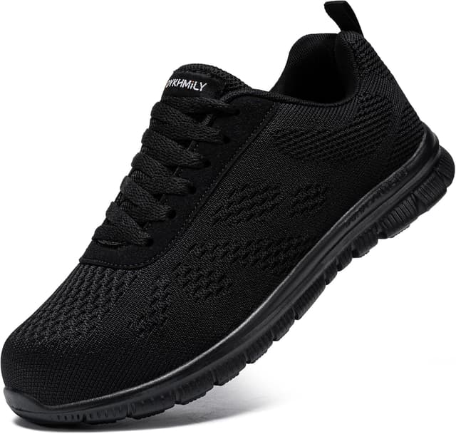 Detalle de DYKHMILY Safety Trainers for Men with Steel Toe Cap – Lightweight, Breathable, Puncture-Resistant Work Trainers