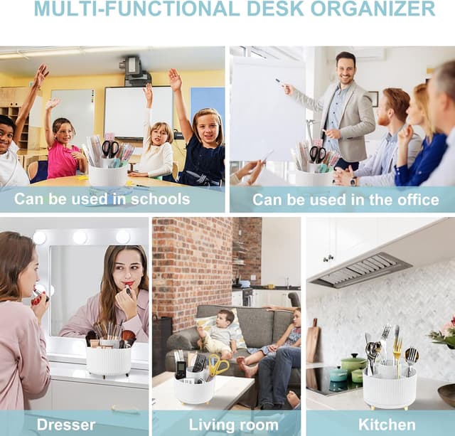 Detalle 1 de Cayxenful Drehbar Schreibtisch Organizer 5 Fächer