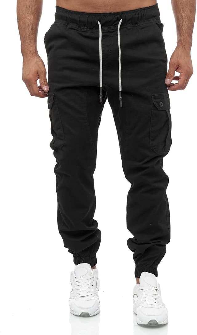 Detalle 2 de Tazzio Cargohose Herren Cargo Hose Jogger Chino 16610 – Regular Fit mit Stretch & Kordelzug