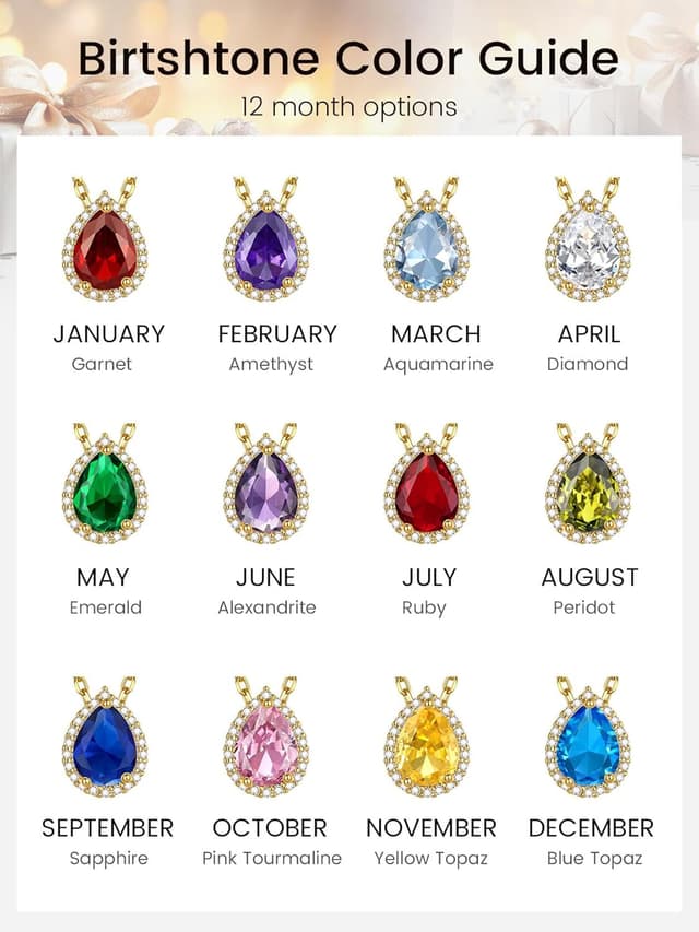 Detalle 2 de GoldChic Zirkonia Geburtsstein Kette mit Kupfer-Anhänger und verstellbarer Rolokette (41 cm)