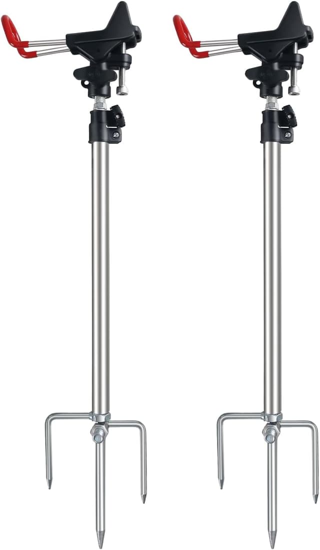 Detalle de Leeko Rutenhalter Edelstahl, 2er-Set für Angeln