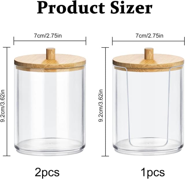 Detalle 2 de Gigmeta Acryl Wattestäbchen Behälter 3er-Set