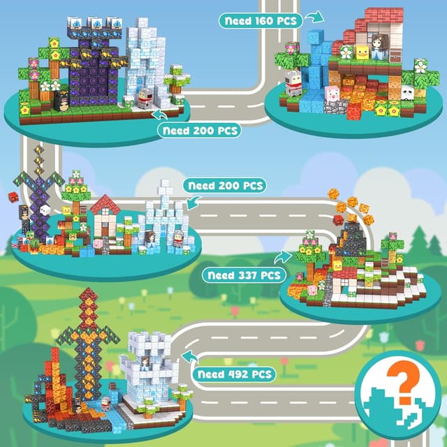 Detalle de ACELIFE Bloques magnéticos 200 piezas