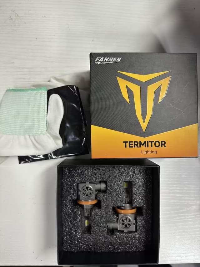 Detalle de Termitor Latest H11 Driving Light Bulbs (H9/H8/H16) — 110,000LM, 6500K Cool White, 10-Year Service Life, Plug-N-Play, Pack of 2