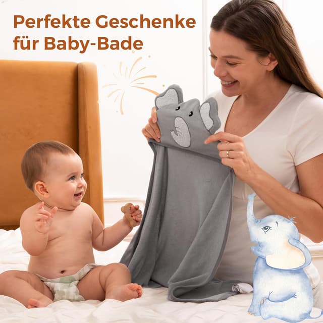 Detalle de momcozy Baby Badetuch Set 76x76 cm