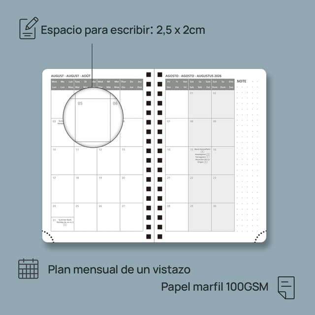 Thumbnail 3 de POPRUN Agenda 2026 Semana Vista 16x10,5 cm