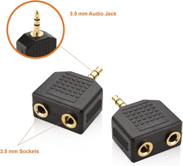 Detalle de Mobi Lock — Répartiteurs audio Jack 3,5 mm en Y (1 mâle vers 2 femelles) pour écouter à deux