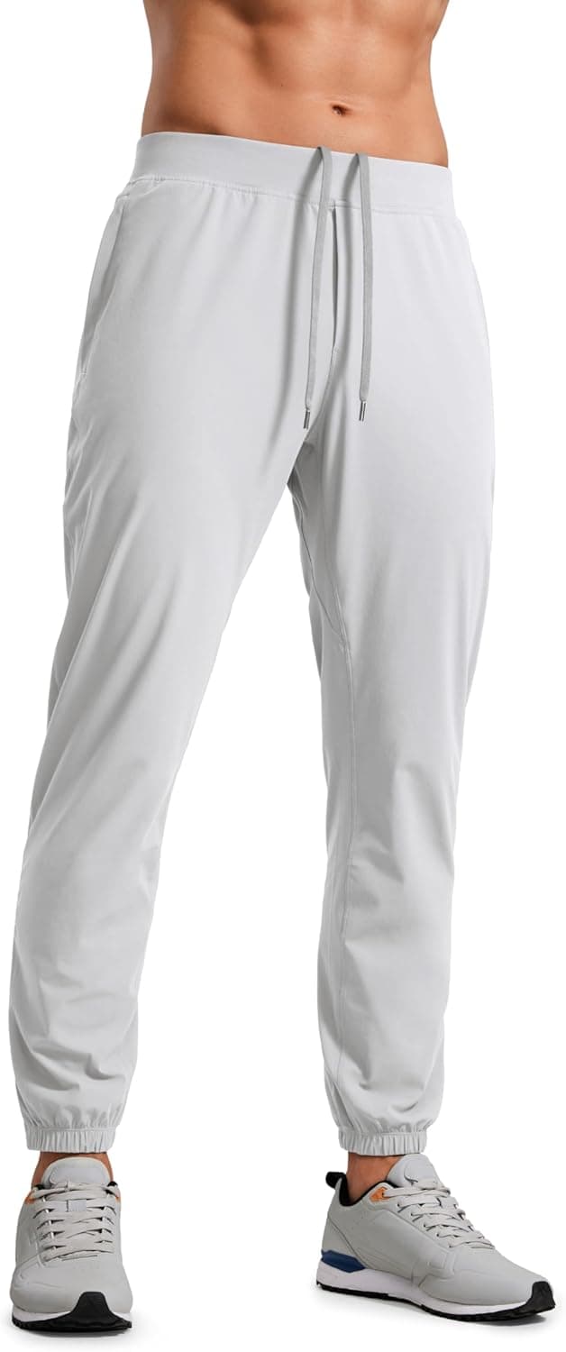 Detalle de CRZ Yoga Lightweight Joggers Pants NS024 Uomo: pantaloni da jogging leggeri con tasche e zip alla caviglia