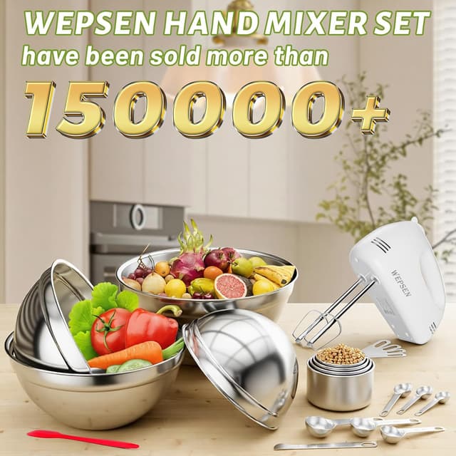 Detalle 2 de 5-Speed Electric Hand Mixer with 200W Motor