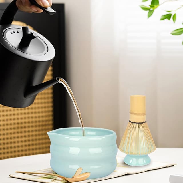 Detalle 2 de Nwvuop Set of 7 Matcha Tea Set with Whisk and Bowl Matcha Kit (Green-02)