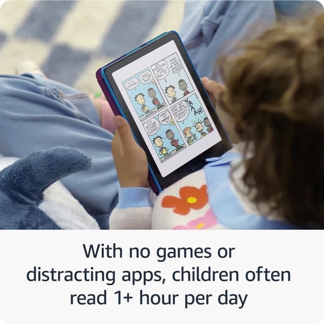 Detalle de Amazon Kindle Colorsoft Kids (newest gen) with cover – 16 GB Starlight Reading