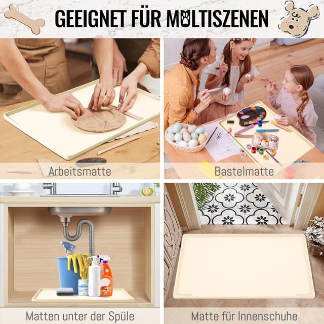 Detalle 1 de MateeyLife Silikon Napfunterlage 61x41 cm Beige