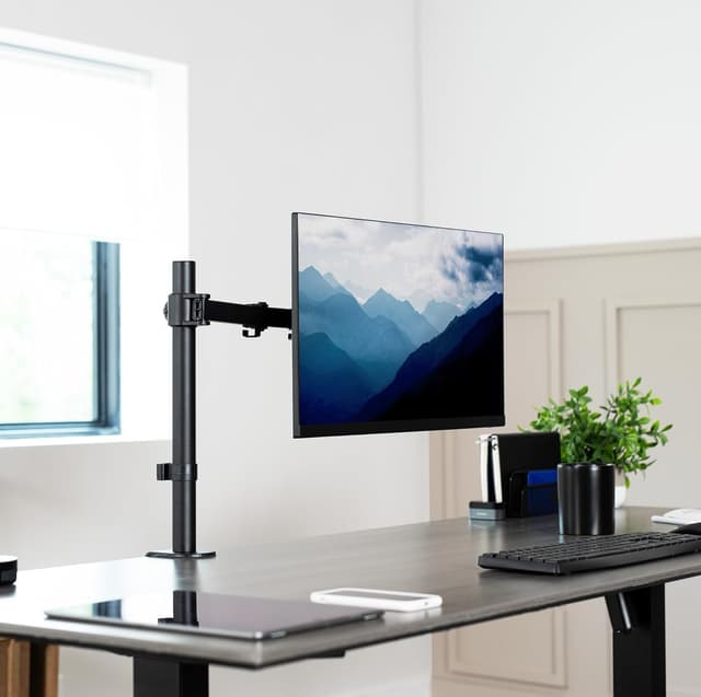 Detalle 2 de VIVO STAND-V001 Single Monitor Arm Desk Mount (up to 32 inch regular / 38 inch ultrawide, VESA 75x75 or 100x100)