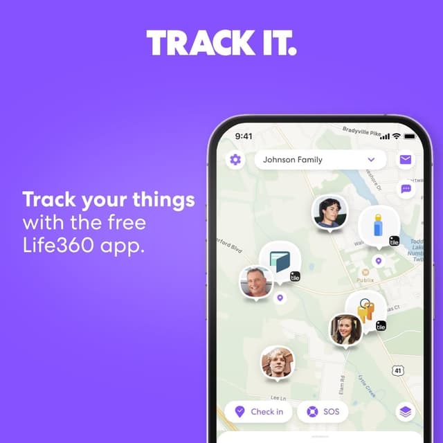 Detalle de Tile by Life360 Sticker (Small Bluetooth Tracker) – Black adhesive tracker for bikes, glasses and more