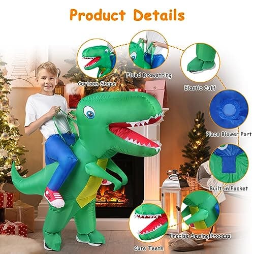 Thumbnail 1 de AOOWU Disfraz Dinosaurio Niños, Disfraz Hinchable con Sistema Inflable, para Halloween, Cosplay Cumpleaños Navidad Carnaval Fiesta Mardi Gras
