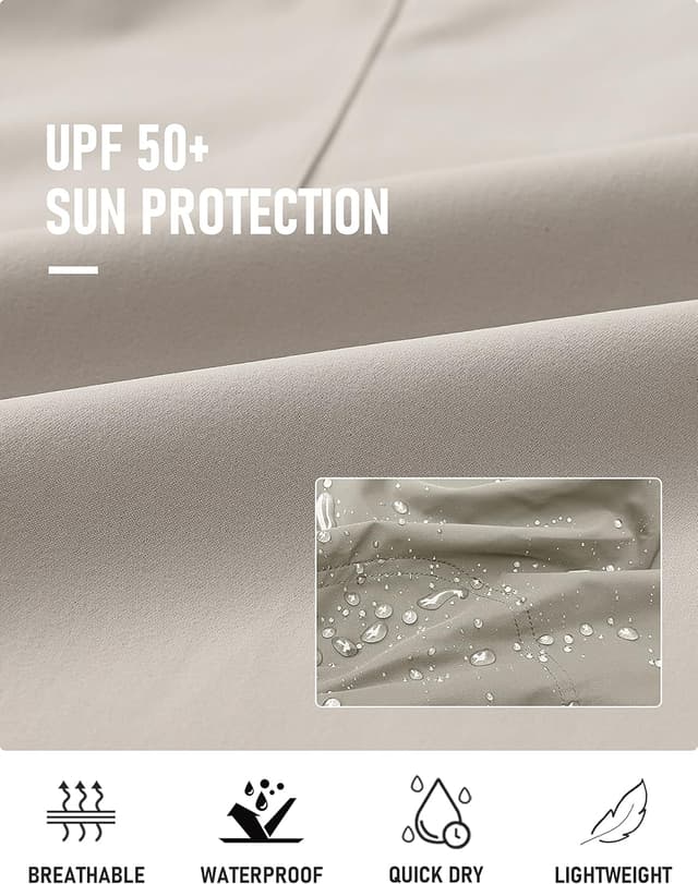 Detalle de MoFiz Women’s Capri Pants — Lightweight “Ice Cool” Cargo Capris with UPF 50+ & Zipper Pockets