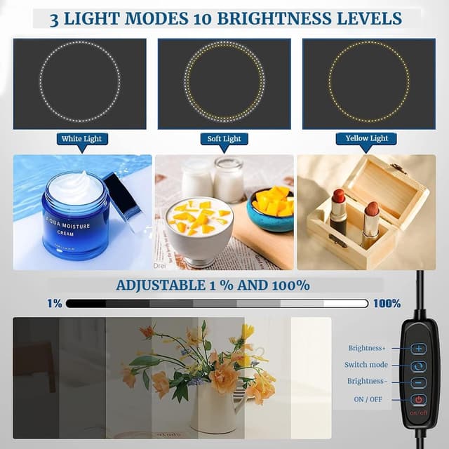 Thumbnail 4 de PULUZ Fotobox 40x40cm Faltbare Photography Box mit Dimmbaren 3 Farben Temperaturen 160 LED Beleuchtung 6500K & 12 Foto-Hintergründe Lichtzelte for produktfotografie
PULUZ Fotobox 40x40cm Faltbare Photography Box…