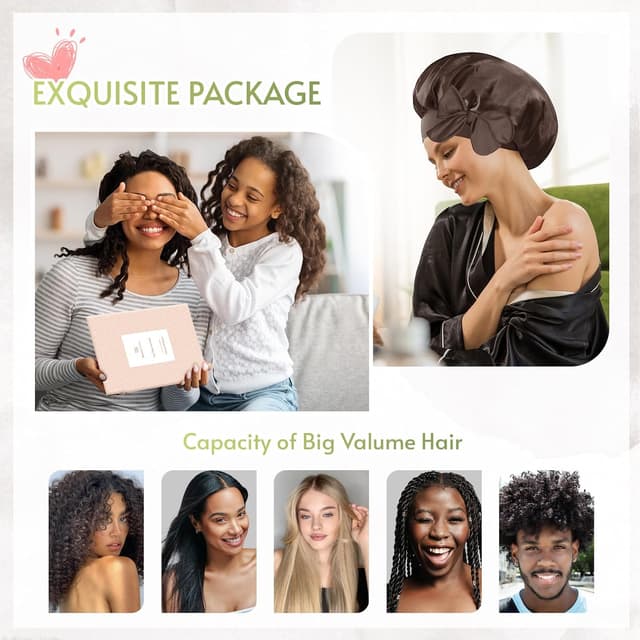 Detalle 2 de Bonnet Queen silk hair bonnet for sleep