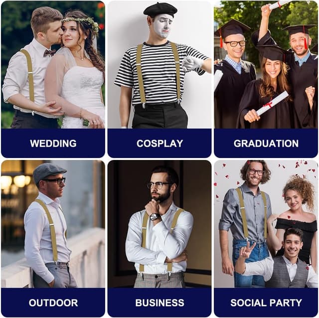 Detalle 2 de Aomig Bretelle con clip in metallo regolabili larghe 3,5 cm