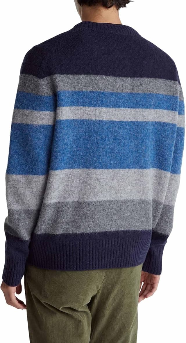 Detalle de United Colors of Benetton Maglia Uomo in 100% lana vergine con girocollo e righe 103mk10ar