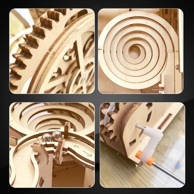 Detalle de IQIETOY 3D Wooden Marble Run DIY Mechanical Puzzle (Age 14+)