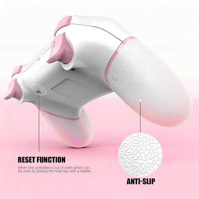 Thumbnail 6 de AceGamer 2er-Set Wireless Controller für PS4/PS4 Pro/PS4 Slim & PC (Rosa/Weiß) mit Turbo, Touchpad und 6-Achsen-Gyro