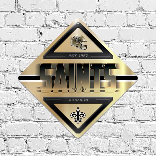 Detalle de Rico Industries NFL Football Metal Sign, 16.5" x 16.5" Wall Décor for Bedroom, Office & Man Cave