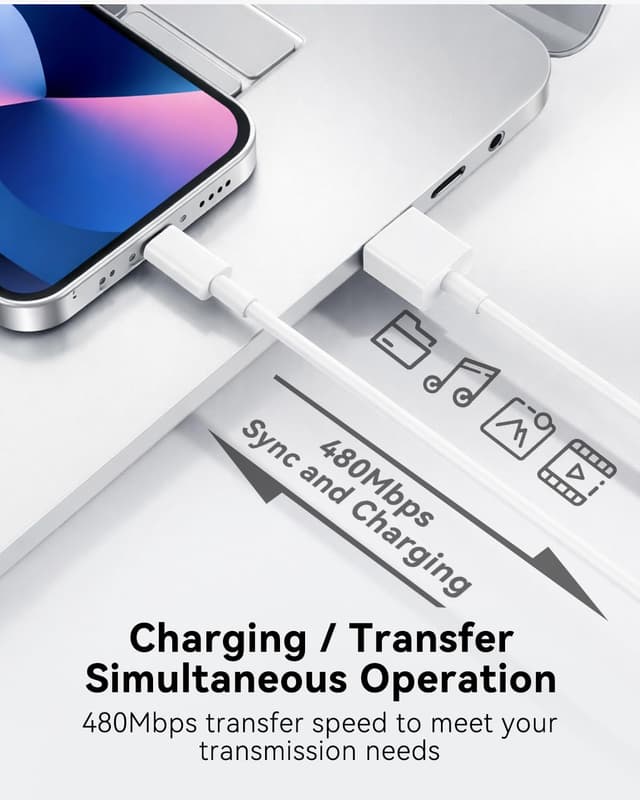 Detalle 1 de BLITEZZ câble Lightning USB 1 m
