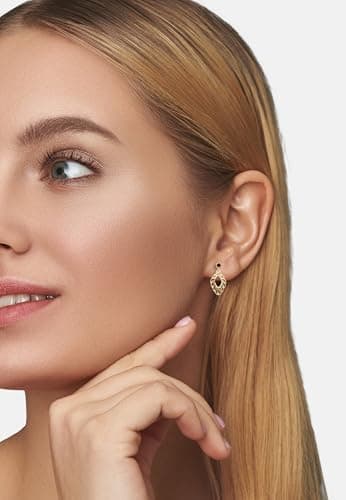 Detalle de Sofia Milani E2909: pendientes colgantes en plata de ley 925 con baño en oro y circonitas