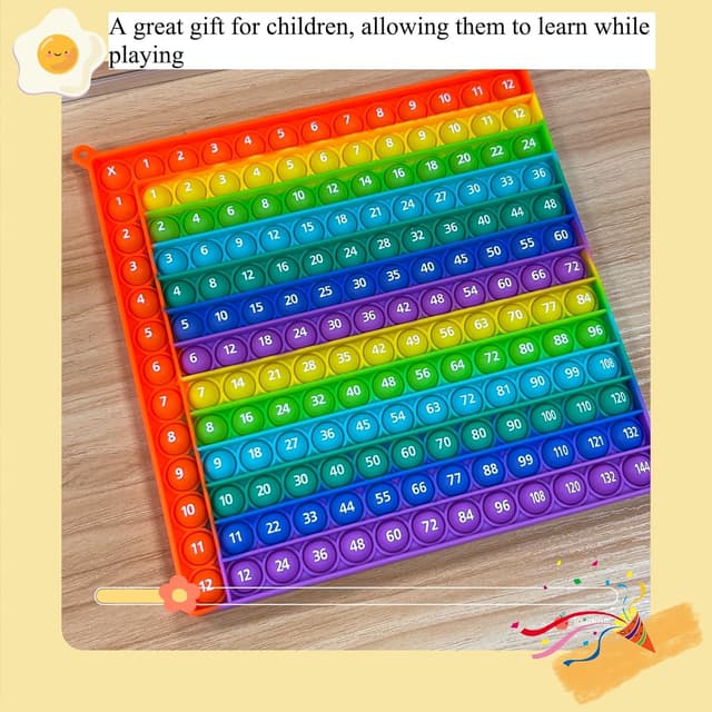 Detalle 1 de hupopo Pop it Multiplikationstabelle 12x12