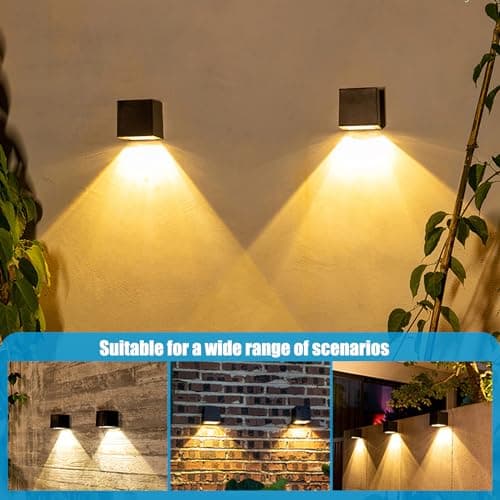 Detalle 2 de YUNYODA Aplique Solar Exterior 🌞 4 Piezas IP65 Jardin y Patio