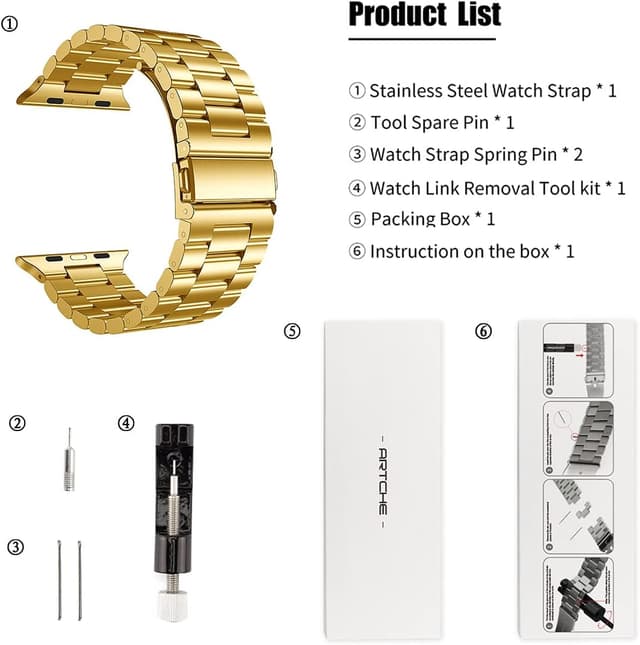 Thumbnail 6 de ARTCHE Apple Watch strap stainless steel band