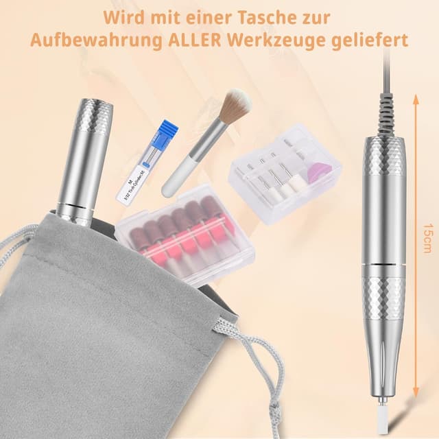 Thumbnail 6 de Professionelle elektrische Nagelfeile mit LCD-Display (45.000 U/min) & Bit-Lock-Design – Set für Gel- und Acrylnägel