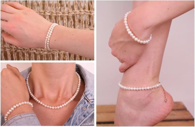 Detalle 1 de BERGERLIN Perlenarmband mit vergoldetem Verschluss & Echtheitszertifizierung für Damen und Herren