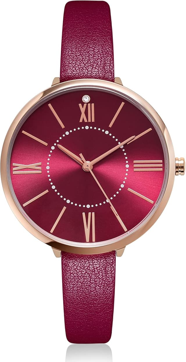 Thumbnail 6 de KIMOMT Montre femme à quartz avec bracelet en cuir — montre-bracelet de mode étanche pour tous les jours