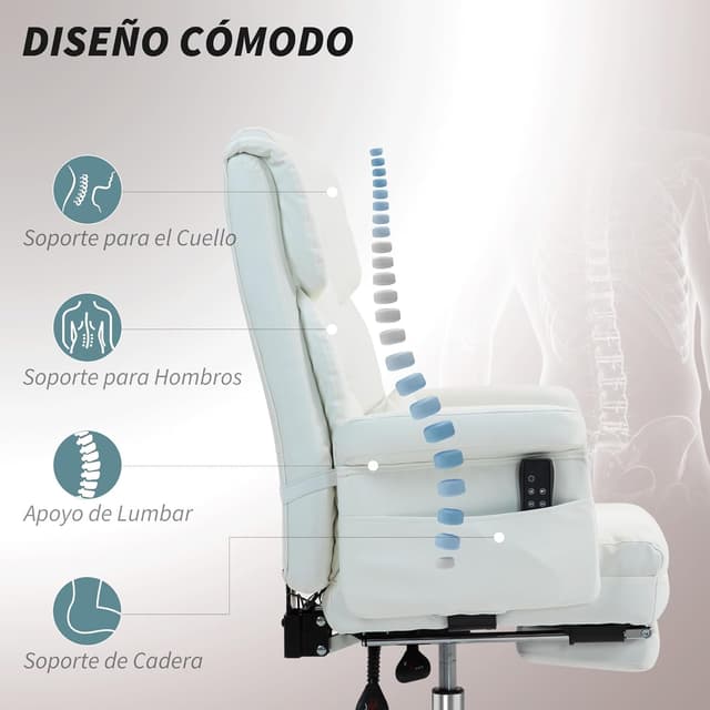 Thumbnail 4 de HOMCOM Silla de Oficina masajes 6 puntos